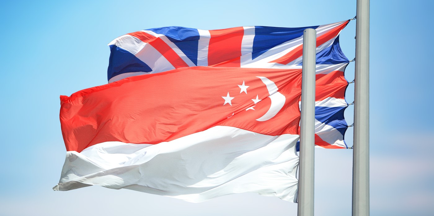 Singapore and British flags in the sky - IUK’s UK-Singapore Collaborative Call Targeting Net Zero Future
