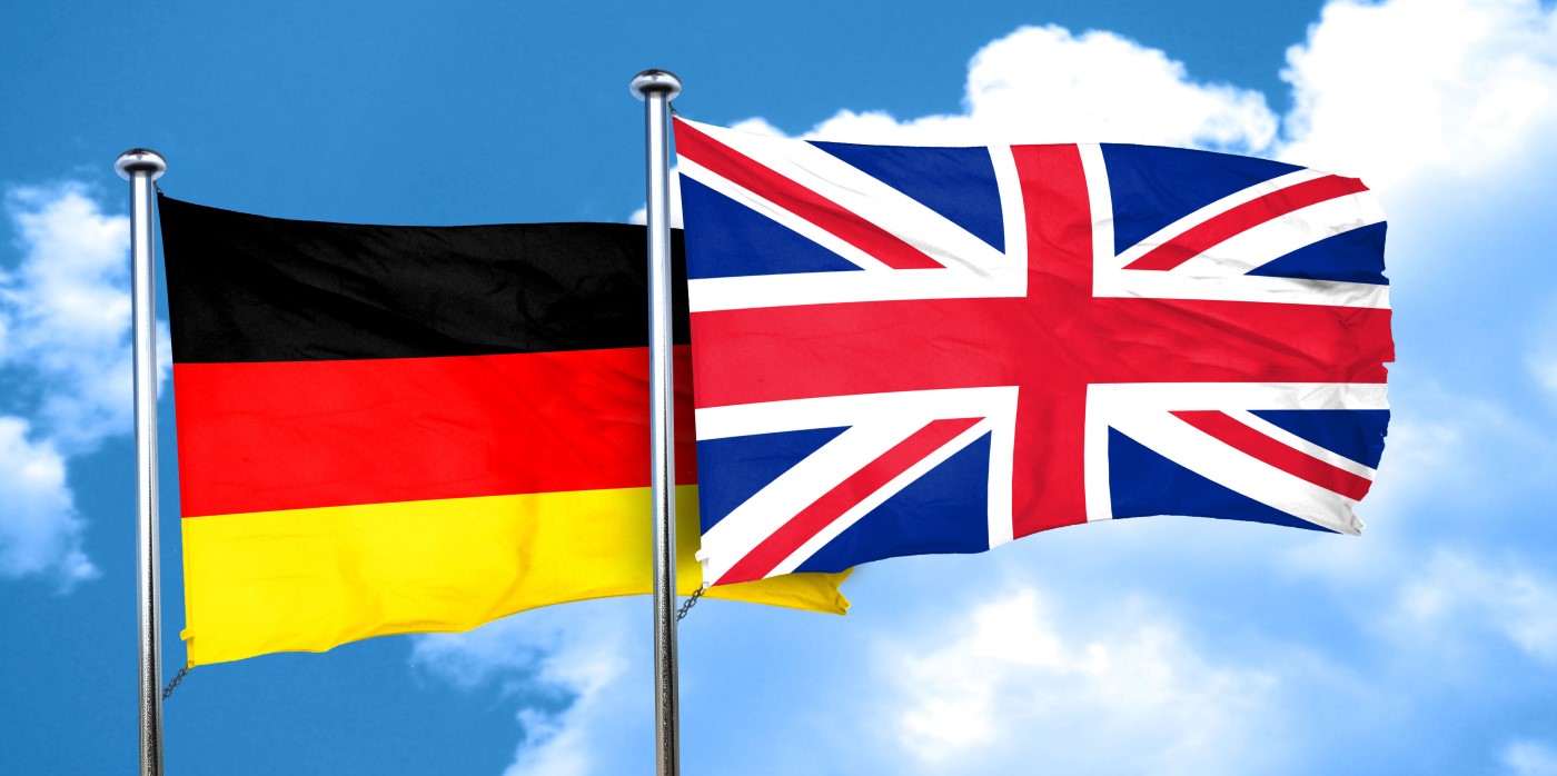 Idox Group News - UK flag with German flag - Funding Initiative in the Humanities